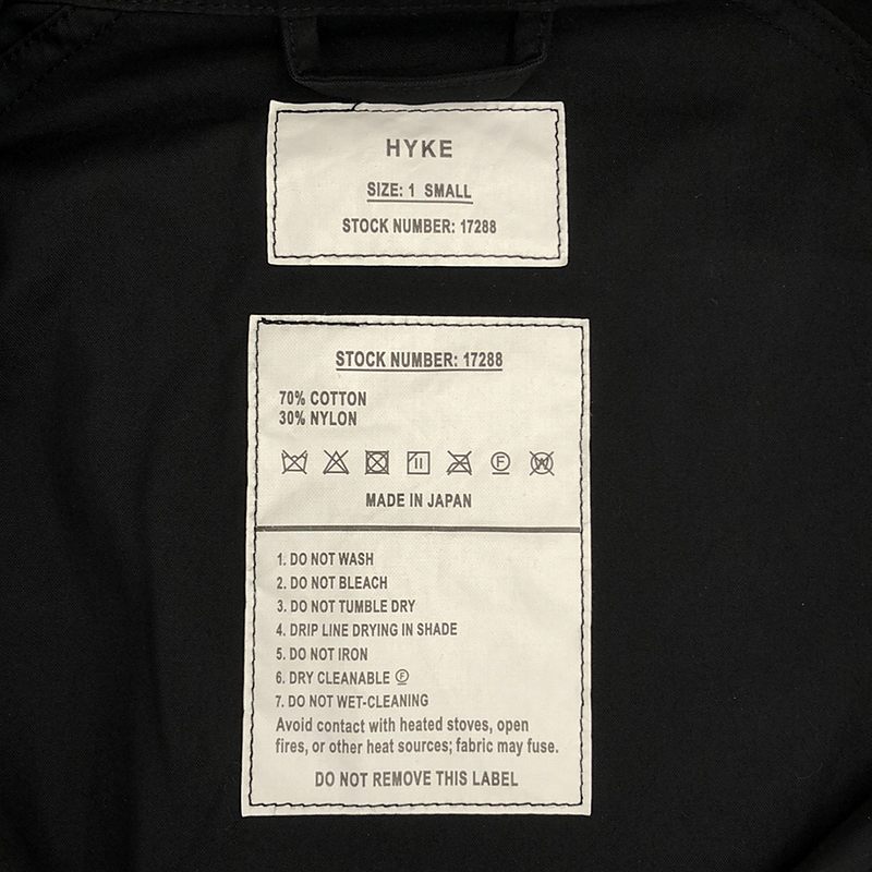 HYKE / ハイク N/C MILITARY JACKET / ミリタリー ベンタイルスモックジャケット