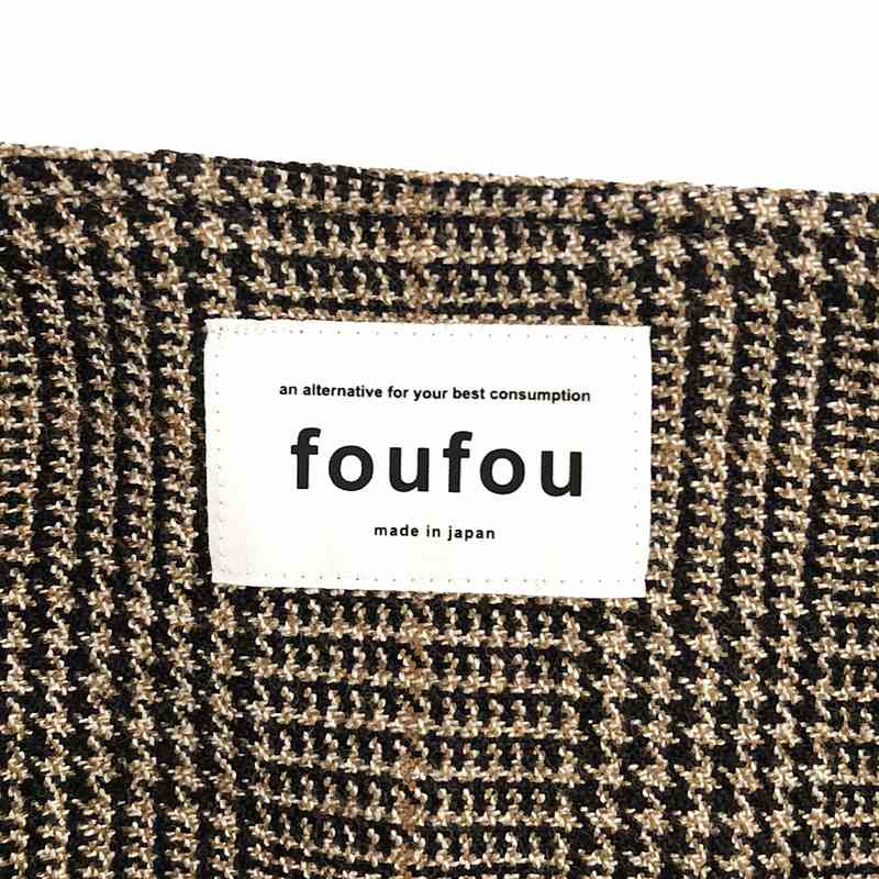 foufou / フーフー glen check tuck wlap skirt スカート