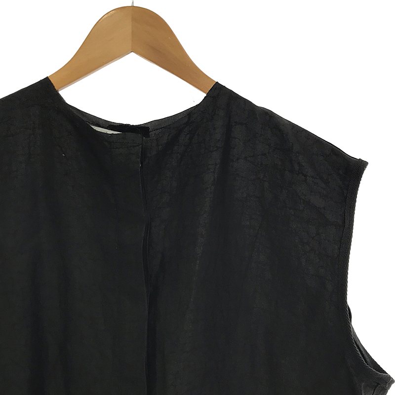 OLUBIYI THOMAS / オルヴィトーマス collarless pleat back shirt バックプリーツ カラーレス ノースリーブシャツ