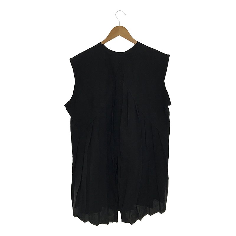 OLUBIYI THOMAS / オルヴィトーマス collarless pleat back shirt バックプリーツ カラーレス ノースリーブシャツ