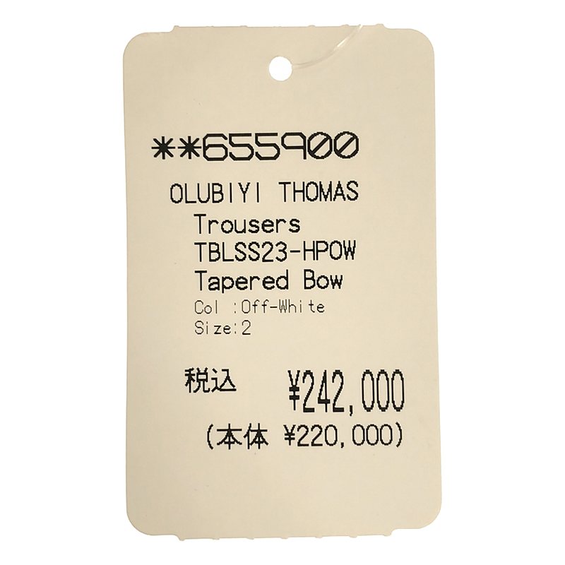 OLUBIYI THOMAS / オルヴィトーマス tapered bow trousers ヴィンテージファブリック パッチワーク テーパードパンツ