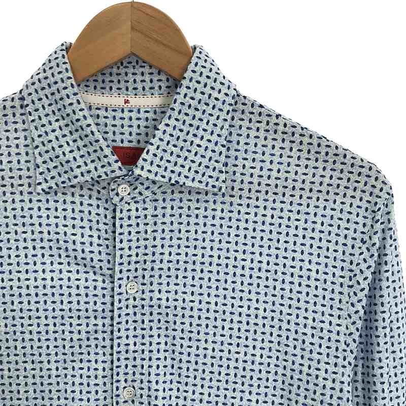 ISAIA / イザイア コットン 総柄  スリットシャツ
