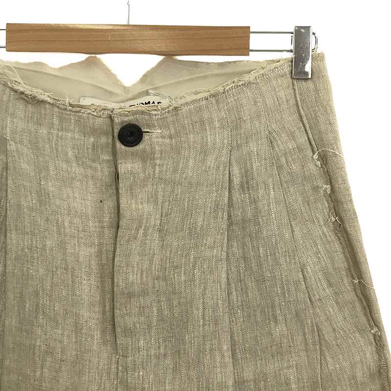 OLUBIYI THOMAS / オルヴィトーマス cinchback trousers ヴィンテージファブリック リネン シンチバック 2タック スラックス