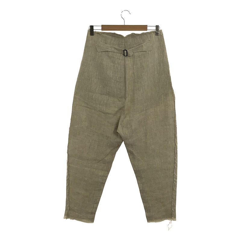 OLUBIYI THOMAS / オルヴィトーマス cinchback trousers ヴィンテージファブリック リネン シンチバック 2タック スラックス