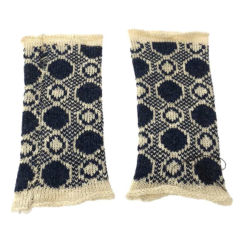 OLUBIYI THOMAS / オルヴィトーマス wool wrist warmers gloves ウール ジャガード フィンガーレスグローブ アームウォーマー