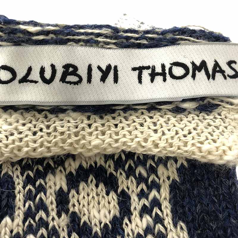 OLUBIYI THOMAS / オルヴィトーマス wool wrist warmers gloves ウール ジャガード フィンガーレスグローブ アームウォーマー