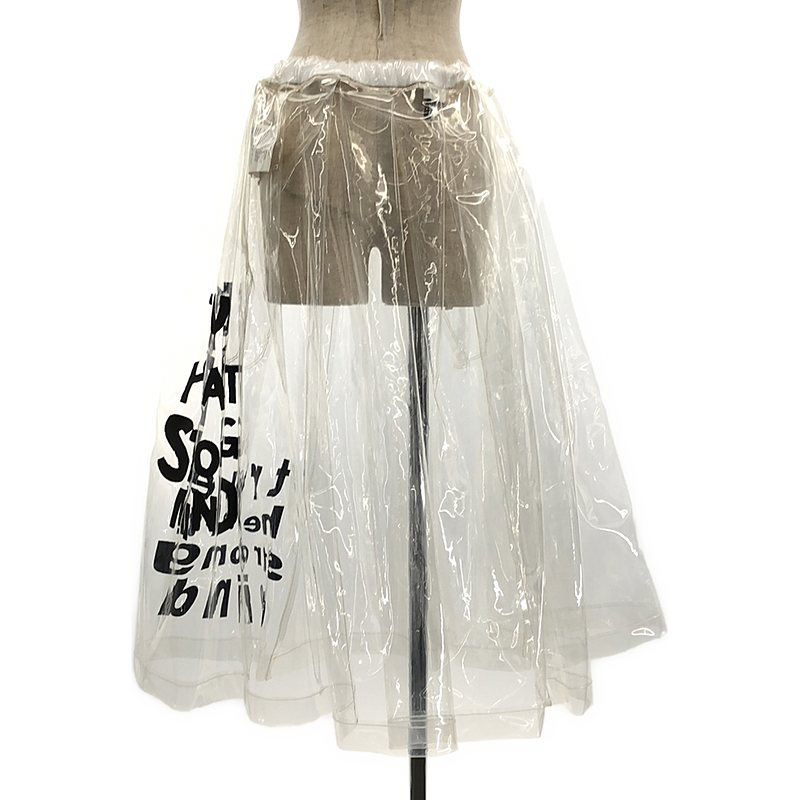 BLACK COMME des GARCONS / ブラックコムデギャルソン slogan-print transparent skirt ロングスカート