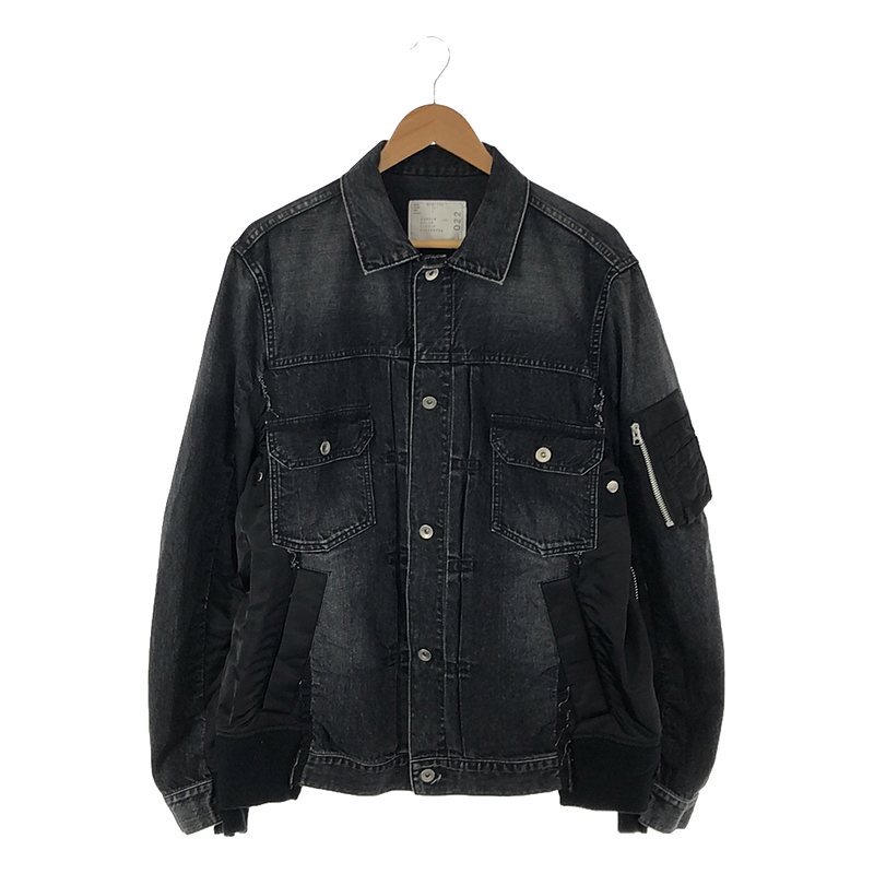 DENIM × MA-1 JACKET デニム  異素材ドッキング ボンバージャケット