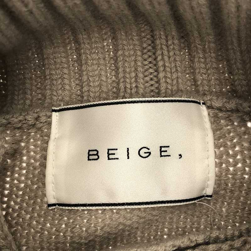 BEIGE， / ベイジ ラグランスリーブタートルネックニット