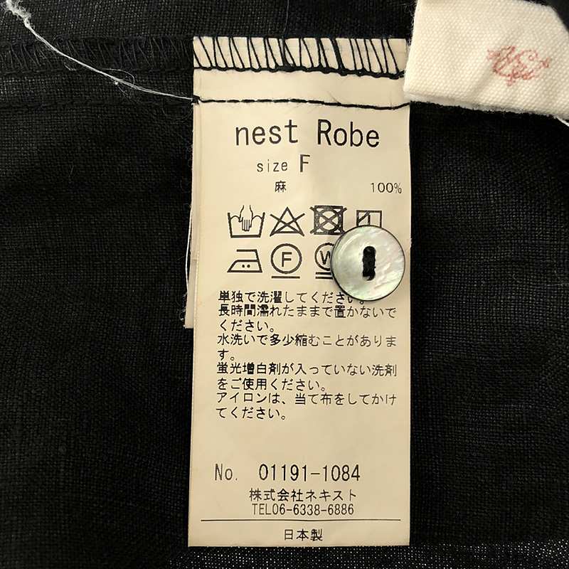 nest robe / ネストローブ 製品染め リネン タックギャザー ワンピース