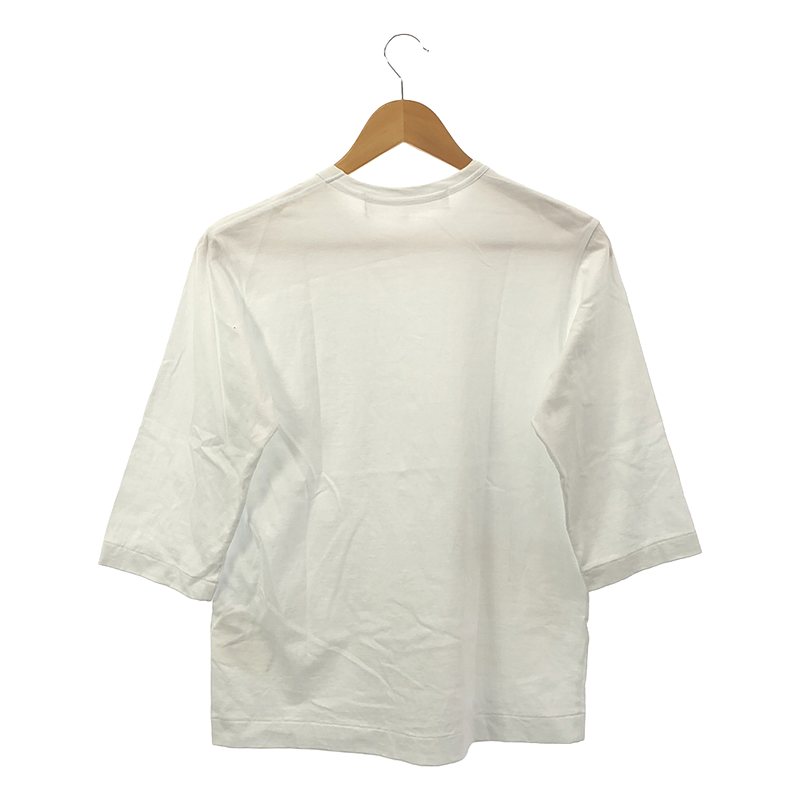 tao COMME des GARCONS / タオコムデギャルソン マイホワイト ボタニカル フラワー 箔プリント 7分袖 Tシャツ