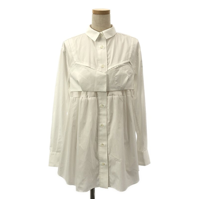 Cotton Poplin Shirt 切替 ビスチェディテールシャツ ブラウス