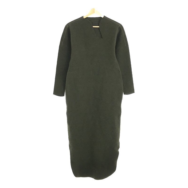 Wool Cashmere Frilled Knitted Dress ワンピース