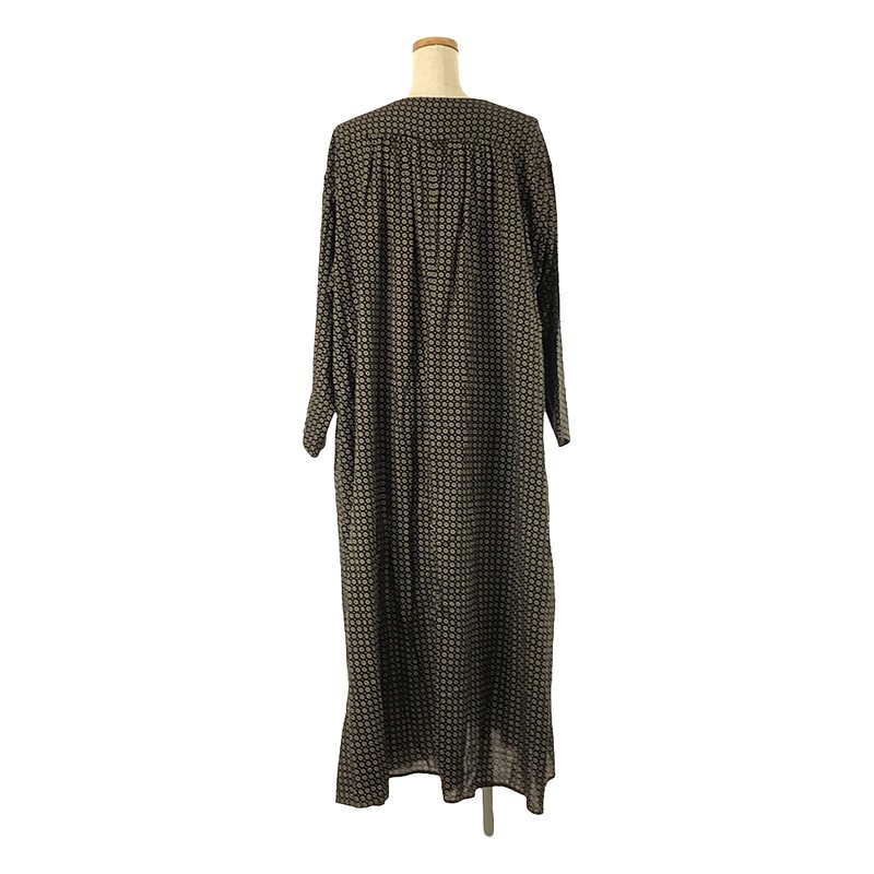 Phlannel / フランネル Cotton Silk Komon Kaftan Dress コットン シルク 小紋柄 総柄 カフタンドレス ワンピース