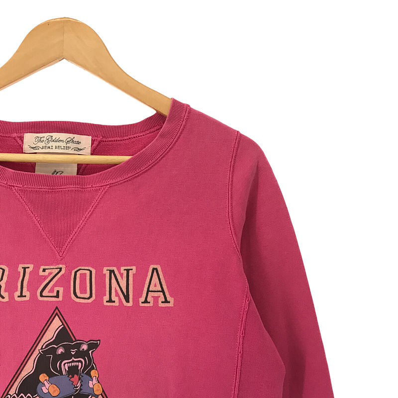 REMI RELIEF / レミレリーフ ARIZONA ヴィンテージ加工 クルーネック プリント スウェット トレーナー