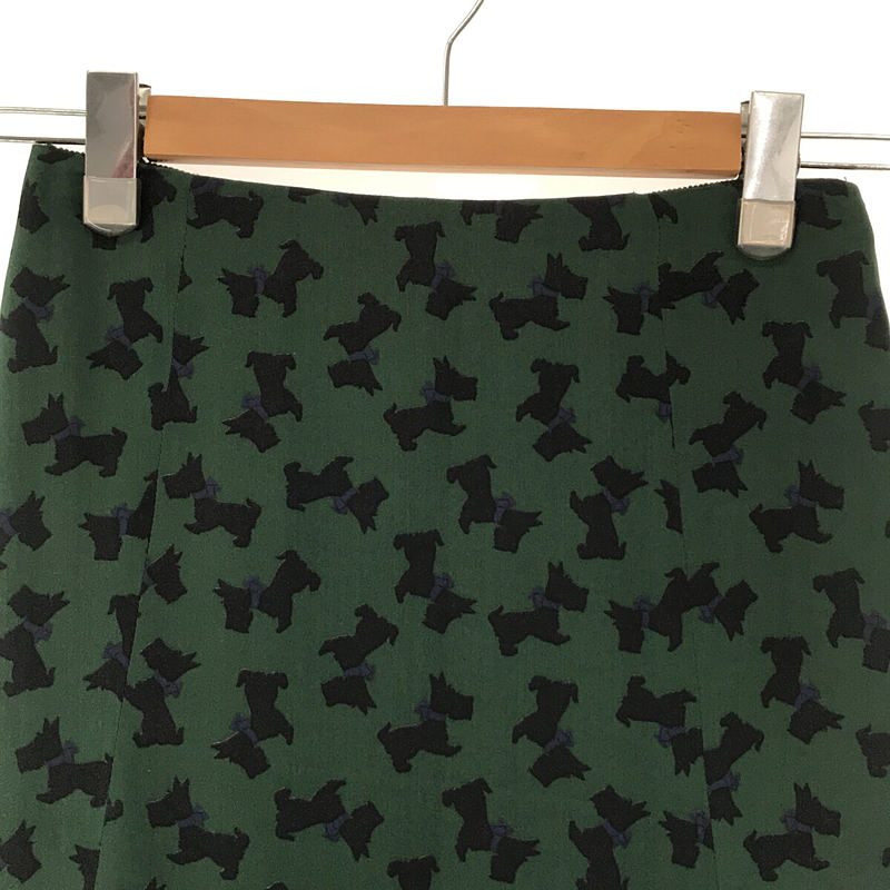 MOSCHINO / モスキーノ シルク 100% アニマル プリント バック フリル スカート