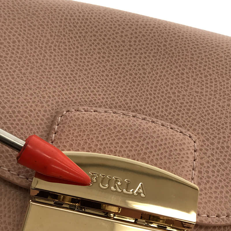 FURLA / フルラ メトロポリス ゴールドチェーン ショルダー ミニ レザー バッグ ポシェット 保存袋有