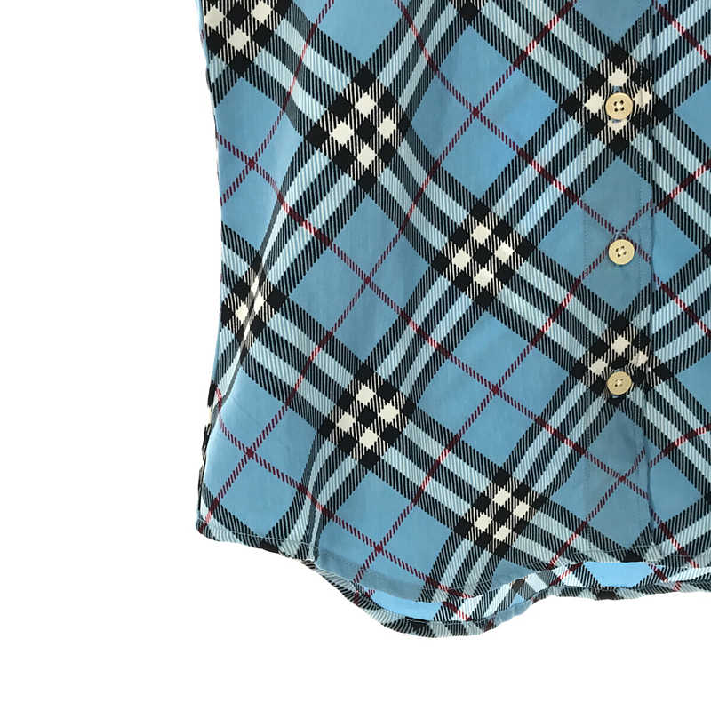 BURBERRY LONDON / バーバリーロンドン ポリエステル ホースロゴ 刺繍 ノバチェック 半袖 シャツ