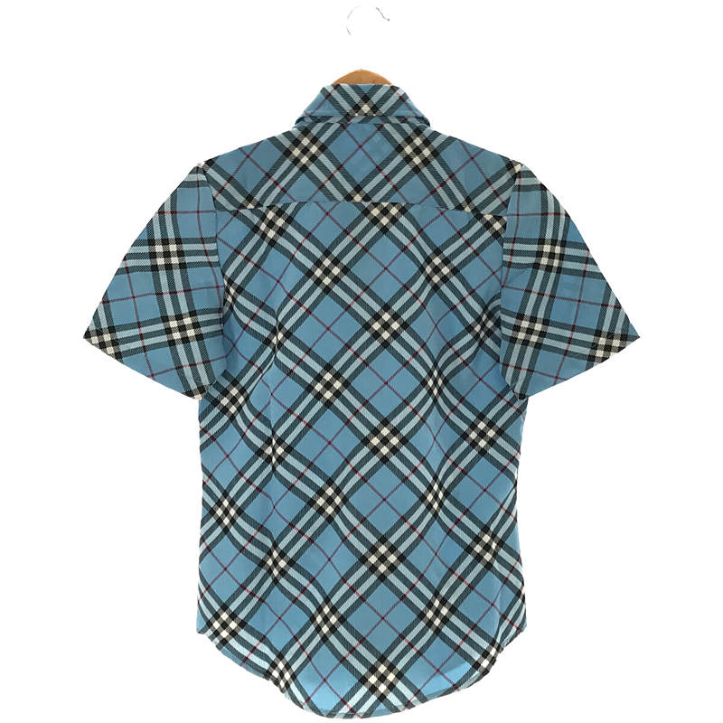 BURBERRY LONDON / バーバリーロンドン ポリエステル ホースロゴ 刺繍 ノバチェック 半袖 シャツ