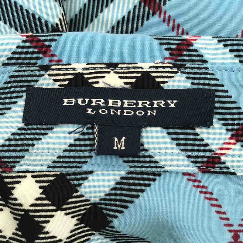 BURBERRY LONDON / バーバリーロンドン ポリエステル ホースロゴ 刺繍 ノバチェック 半袖 シャツ