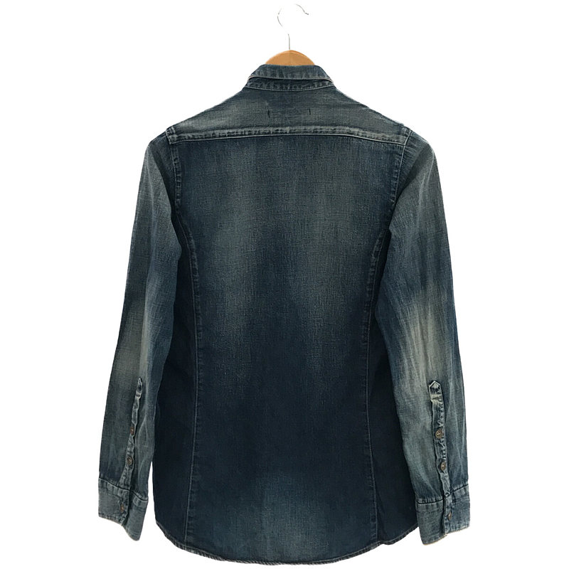 Johnbull / ジョンブル ヴィンテージ 加工 切替 フック メタルボタン デニム シャツ