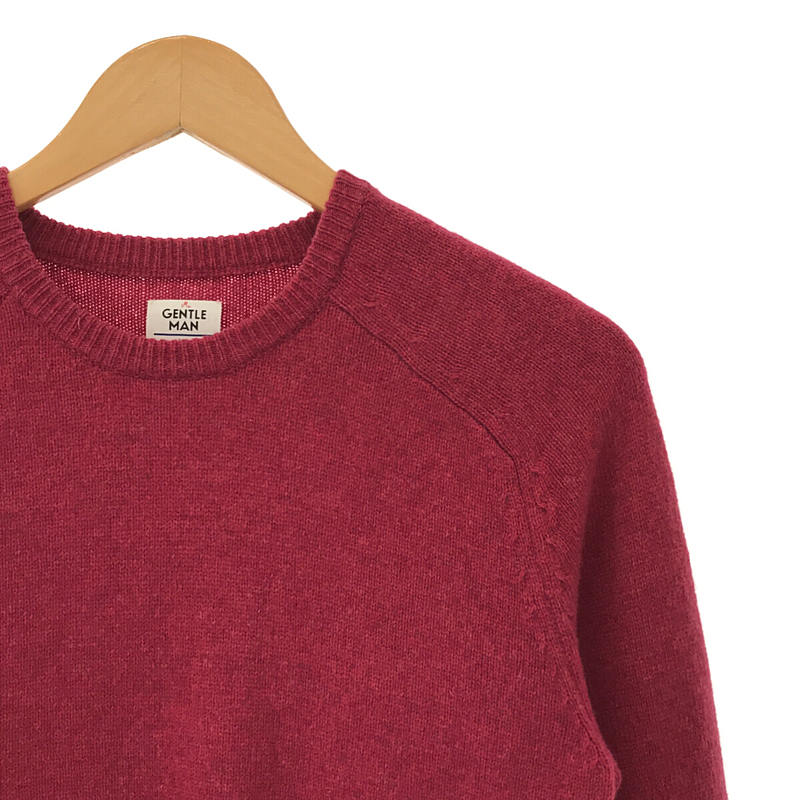 Mr.GENTLEMAN / ミスタージェントルマン Crew Neck Knit ラムウール ナイロン 7G サドルショルダー クルーネック ニット