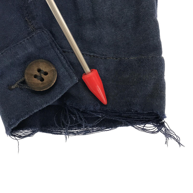 VINTAGE / ヴィンテージ | 推定1930s～ French Work Jacket フレンチワーク ウッドボタン モールスキン カバーオール ジャケット | ー | ブルー | メンズ