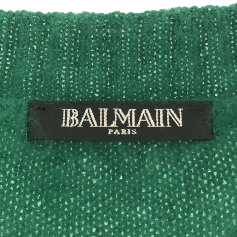 BALMAIN / バルマン ゴールド 肩ボタン モヘヤ ウール ニット セーター