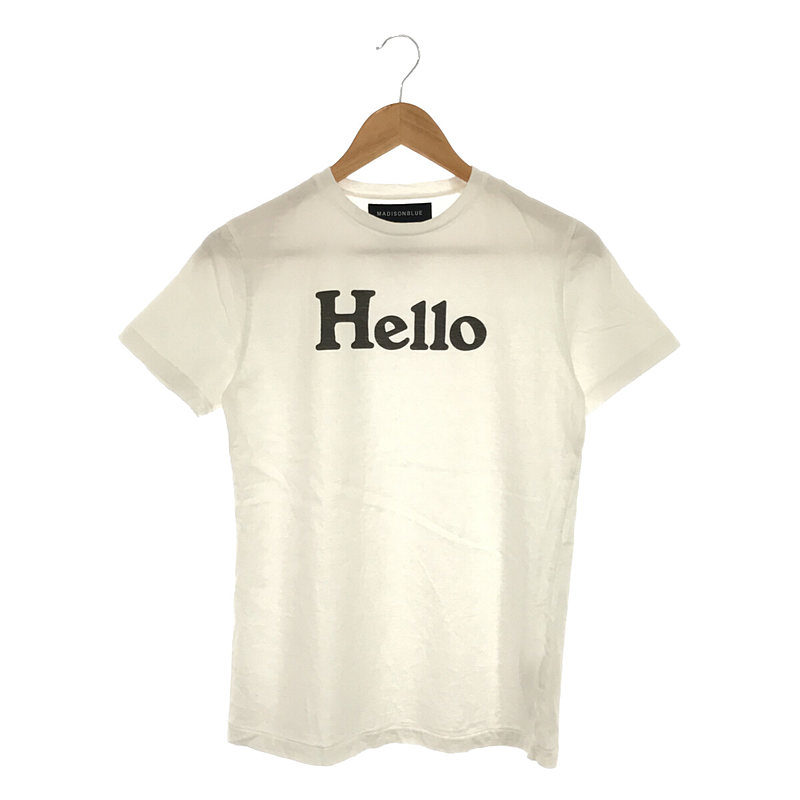 純正限定MADISON BLUE HELLO ノースリーブ tee 01 white カットソー(半袖/袖なし)