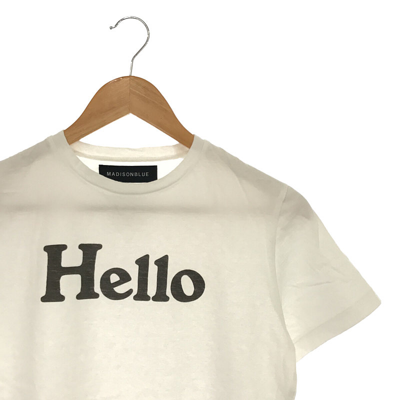 HELLO CREW NECK TEE コットン ハロー プリント クルーネック TシャツMADISON BLUE / マディソンブルー