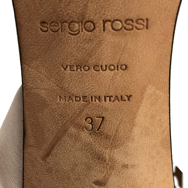 sergio rossi / セルジオロッシ ロゴヒール アシンメトリー レザー サンダル 箱付き