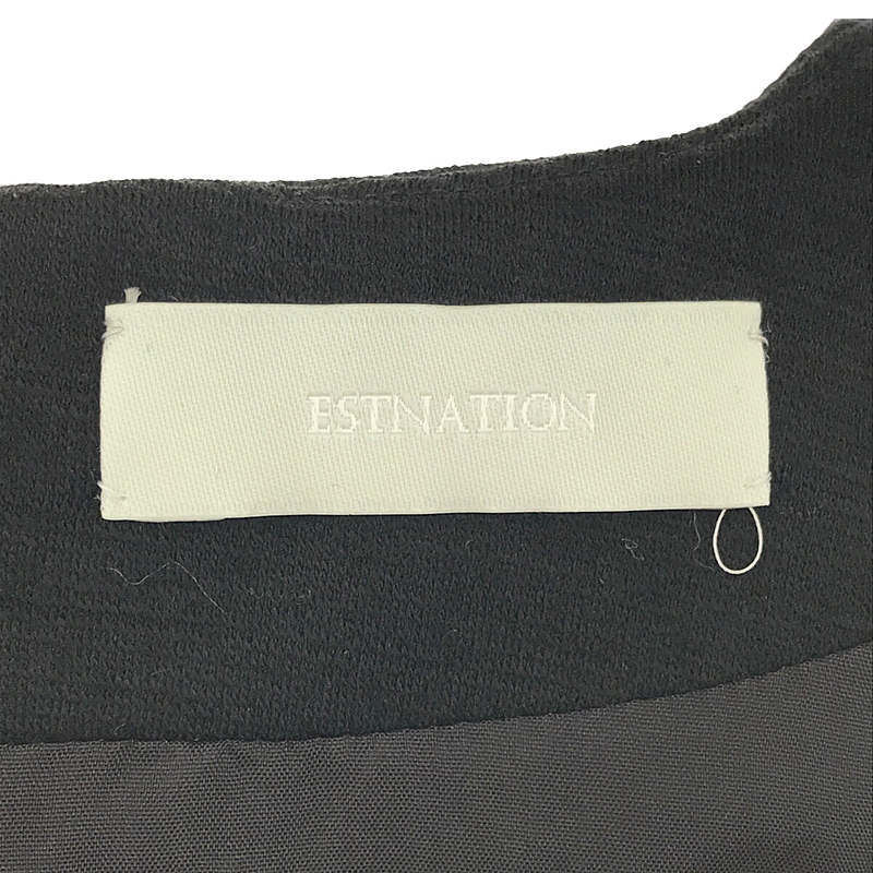 ESTNATION / エストネーション ベルト付き ウール ギャザー 切替 チュニック ドレス ワンピース