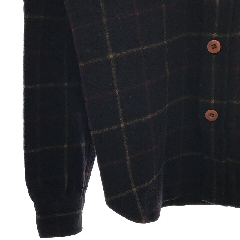 COMME des GARCONS HOMME 2012AW / AD2012 ウール 縮絨 ウッドボタン チェック シャツ