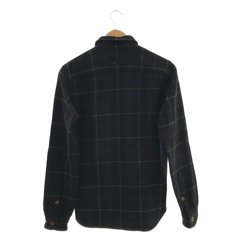 COMME des GARCONS HOMME 2012AW / AD2012 ウール 縮絨 ウッドボタン チェック シャツ