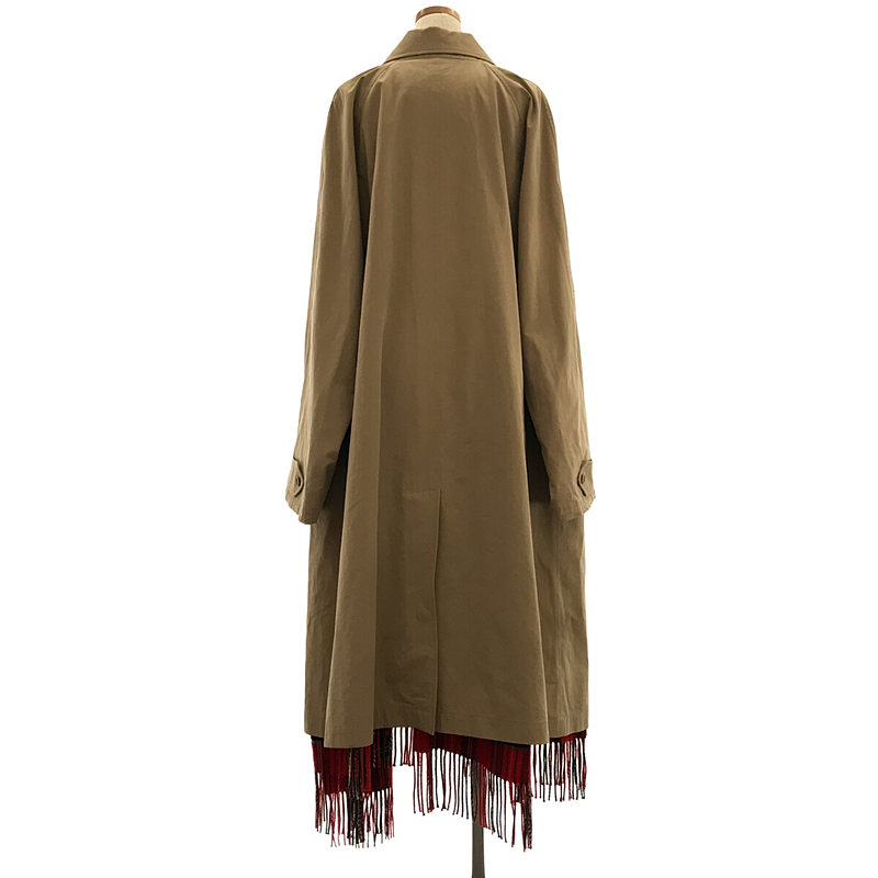 VETEMENTS / ヴェトモン Reversible Scarf Trench Coat リバーシブル ビッグシルエット フリンジ スカーフ ドッキング トレンチ コート