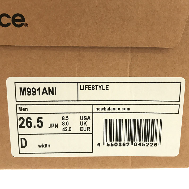 New Balance / ニューバランス M991ANI 20周年記念モデル UK イングランド 英国製 レザー ローカット スニーカー 保存袋・箱有