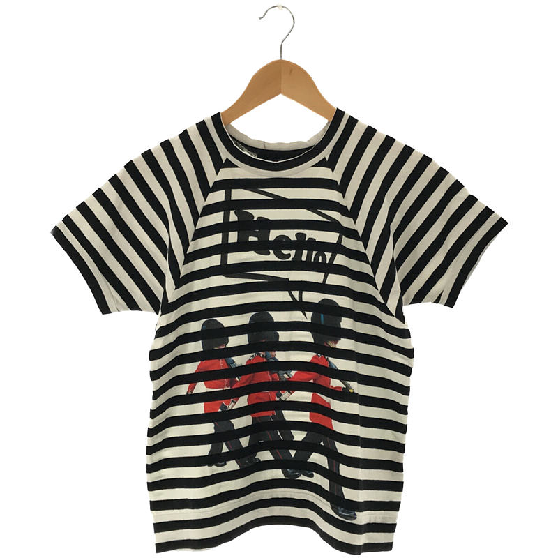 コットン バック 切替 騎兵隊 プリント ラグランスリーブ ボーダー Tシャツtricot COMME des GARCONS