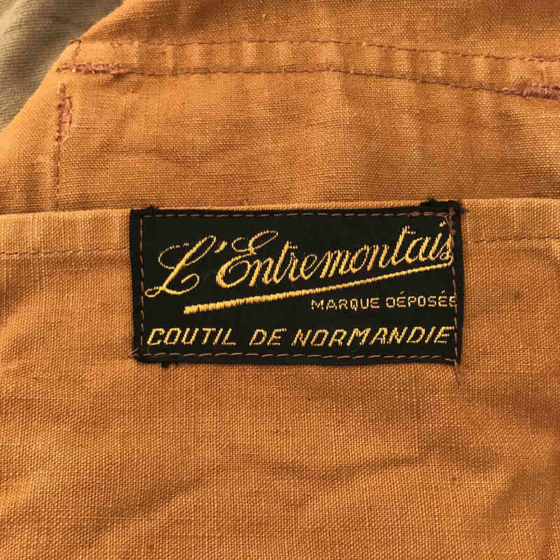VINTAGE 推定1940s ～ 1950s L'Entremontas COUTIL DE NORMANDIE MARQUE DÉPOSÉS Hunting Jacket 動物 ハンティング