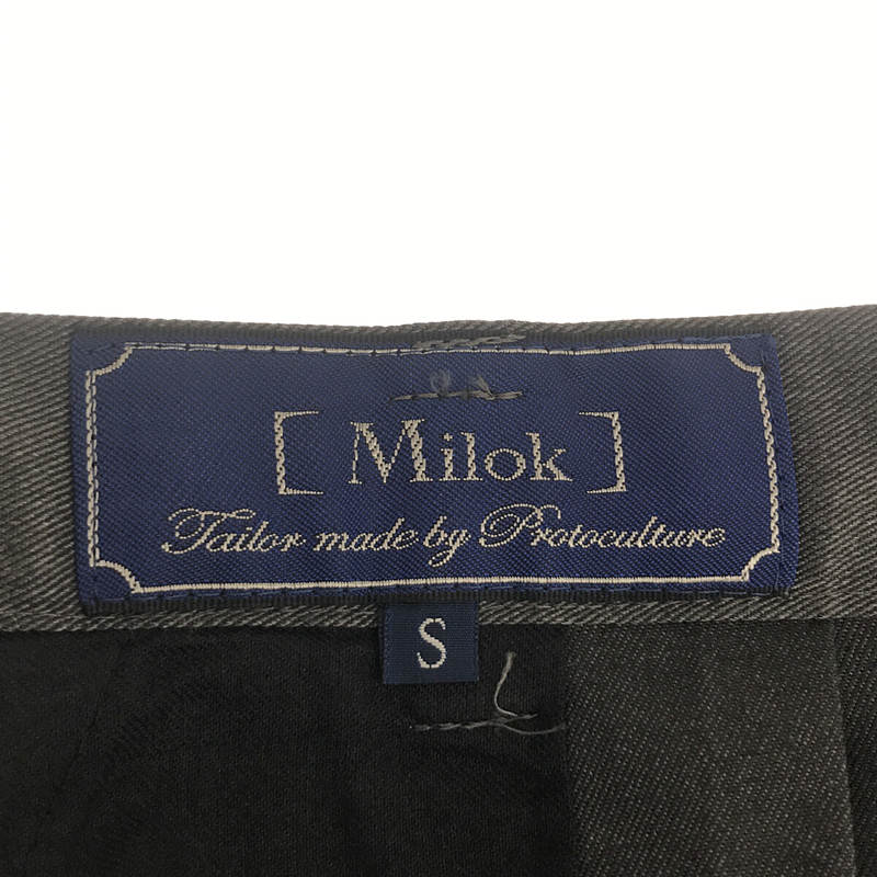 Milok / ミロック コットン リブ切替 タック スラックスパンツ