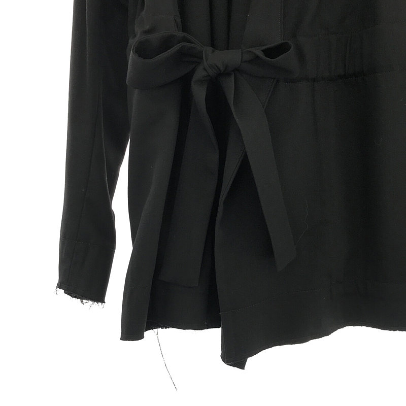 その他 ほつれ加工 ベルテッド ノーカラージャケット