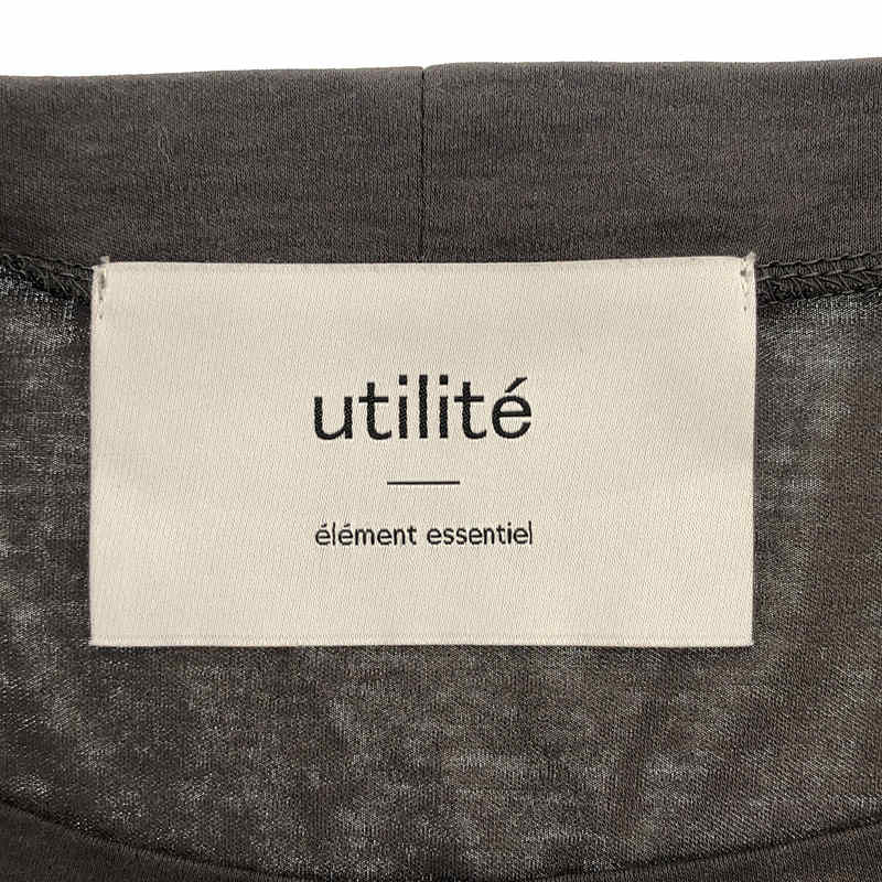 utilite / ユティリテ レーヨン ギャザースリーブ スリット オーバーワンピース