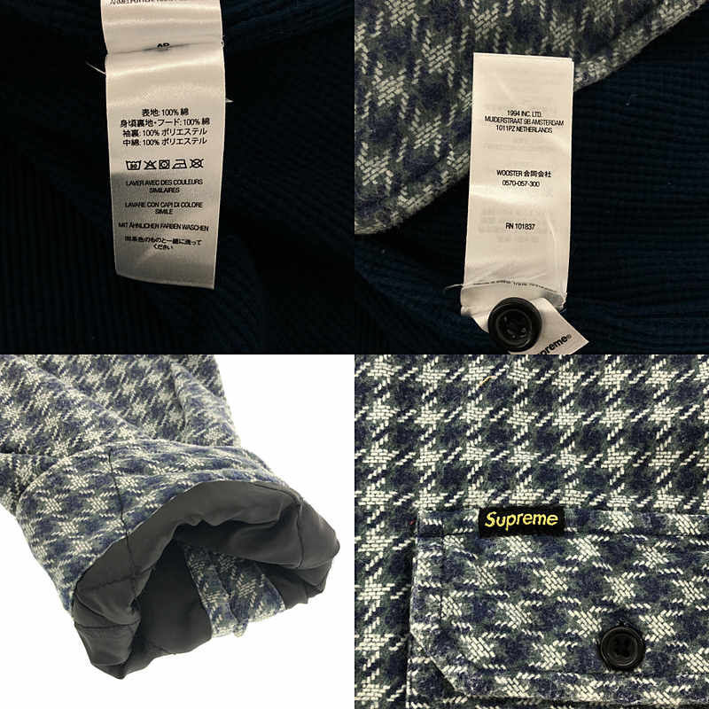 SUPREME / シュプリーム Houndstooth Flannel Hooded Shirt / フランネル サーマル パーカー シャツ
