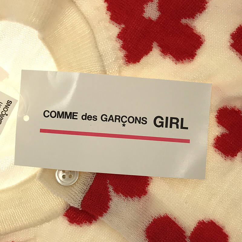 COMME des GARCONS GIRL / コムデギャルソンガール フラワー ジャガード クルーネック カーディガン