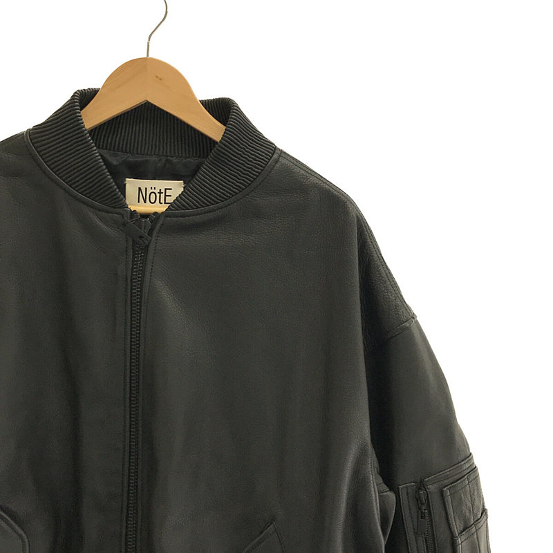 NOTE Ballon Bomber Jacket レザーボンバージャケット-