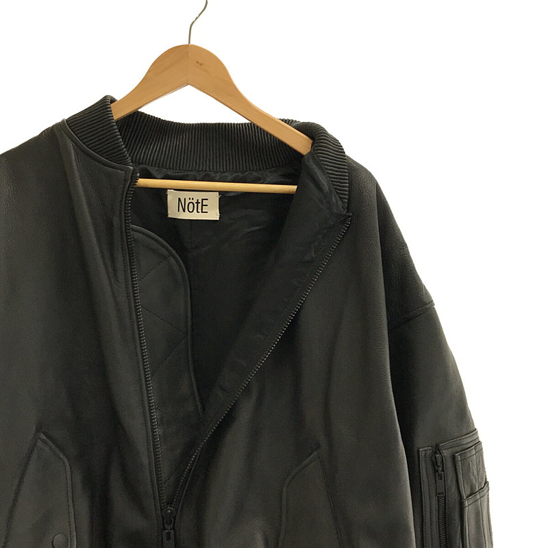 NotE / ノート Ballon Bomber jacket 牛革 レザー バルーン ボンバー ジャケット