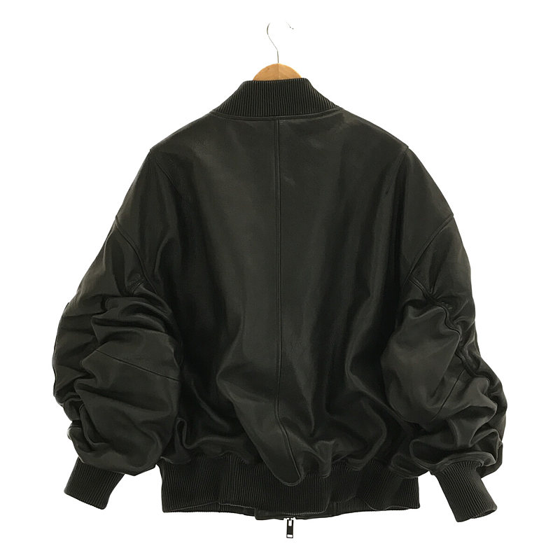 NOTE Ballon Bomber Jacket レザーボンバージャケット-