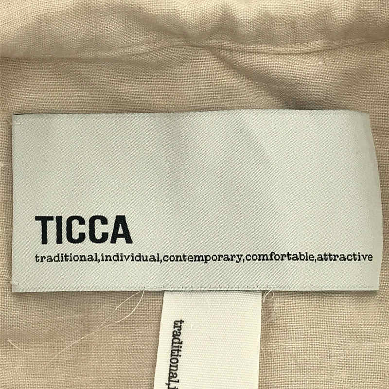 TICCA / ティッカ ドロップショルダー Vネック リネン スキッパーシャツ