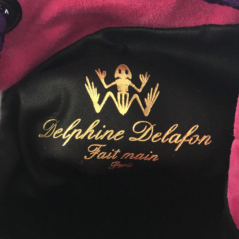 DELPHINE DELAFON / デルフィンデルフォン ファー付き 巾着バッグ / パイソンカードケース付属