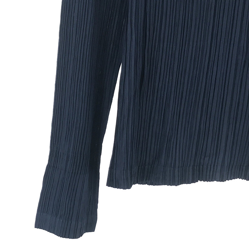 PLEATS PLEASE ISSEY MIYAKE / プリーツプリーズイッセイミヤ プリーツ シングル シャツ ジャケット navy