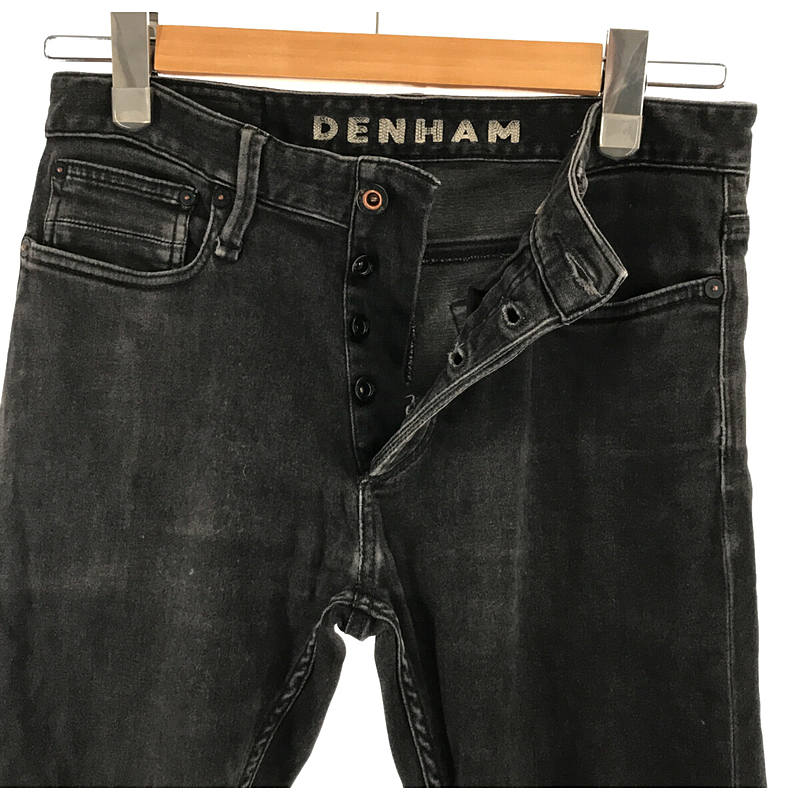 DENHAM / デンハム RAZOR SLIM FIT レザーパッチ 5P ブラック スキニー デニム パンツ